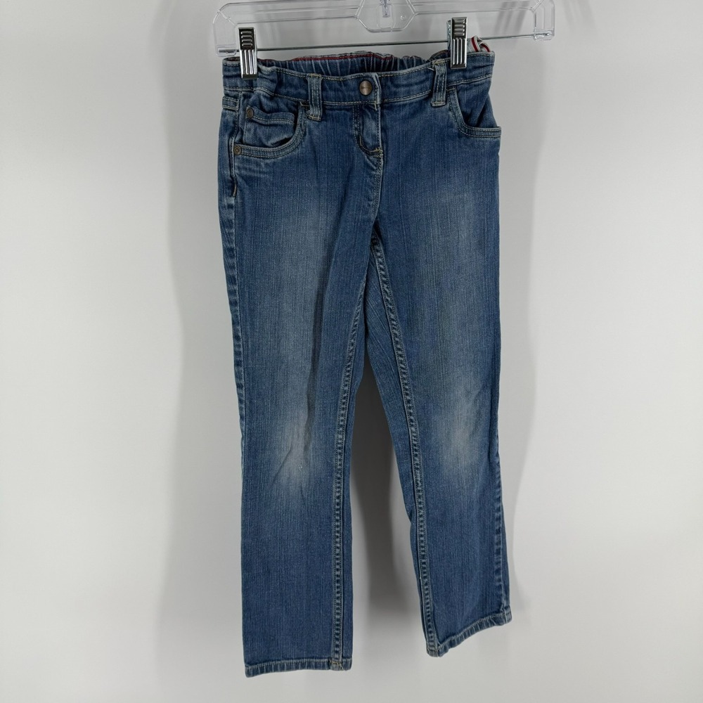 Hanna Andersson Jeans Girls 8 (130)‎ Blue Medium Wash Denim Cotton Straight Leg